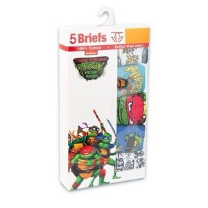 Teenage Mutant Ninja Turtles 5 Pack Boys Briefs Underwear Size 6 100% Cotton NEW